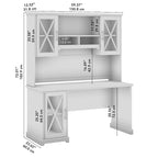 Scrivania Lennox Farmhouse con Credenza e Mobile Contenitore di Bush Furniture