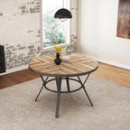 Christopher Knight Home Indoor Dining Round Table With Metal Legs