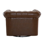 Poltrona Chesterfield girevole con trapuntatura capitonné profonda e rotazione a 360 gradi