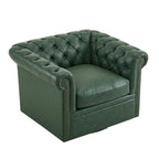 Poltrona Chesterfield girevole con trapuntatura capitonné profonda e rotazione a 360 gradi