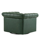 Poltrona Chesterfield girevole con trapuntatura capitonné profonda e rotazione a 360 gradi