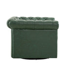 Poltrona Chesterfield girevole con trapuntatura capitonné profonda e rotazione a 360 gradi