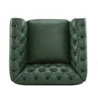 Poltrona Chesterfield girevole con trapuntatura capitonné profonda e rotazione a 360 gradi