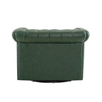 Poltrona Chesterfield girevole con trapuntatura capitonné profonda e rotazione a 360 gradi