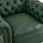 Poltrona Chesterfield girevole con trapuntatura capitonné profonda e rotazione a 360 gradi