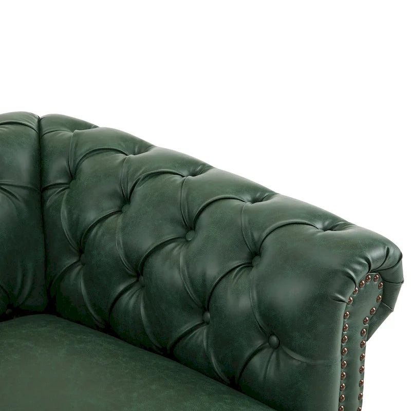 Poltrona Chesterfield girevole con trapuntatura capitonné profonda e rotazione a 360 gradi