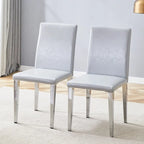 Set di 2 sedie da pranzo con schienale alto, rivestite in pelle sintetica, sedia decorativa da soggiorno, struttura in metallo, sedia per casa