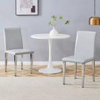 Set di 2 sedie da pranzo con schienale alto, rivestite in pelle sintetica, sedia decorativa da soggiorno, struttura in metallo, sedia per casa