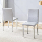 Set di 2 sedie da pranzo con schienale alto, rivestite in pelle sintetica, sedia decorativa da soggiorno, struttura in metallo, sedia per casa