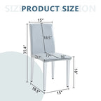 Set di 2 sedie da pranzo con schienale alto, rivestite in pelle sintetica, sedia decorativa da soggiorno, struttura in metallo, sedia per casa