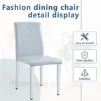 Set di 2 sedie da pranzo con schienale alto, rivestite in pelle sintetica, sedia decorativa da soggiorno, struttura in metallo, sedia per casa