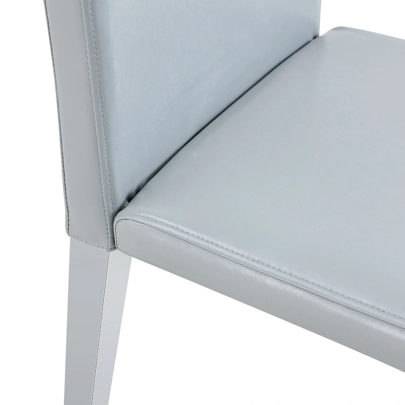 Set di 2 sedie da pranzo con schienale alto, rivestite in pelle sintetica, sedia decorativa da soggiorno, struttura in metallo, sedia per casa