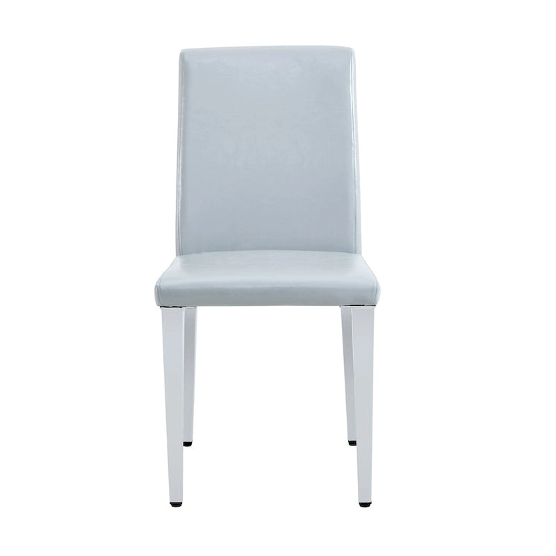 Set di 2 sedie da pranzo con schienale alto, rivestite in pelle sintetica, sedia decorativa da soggiorno, struttura in metallo, sedia per casa