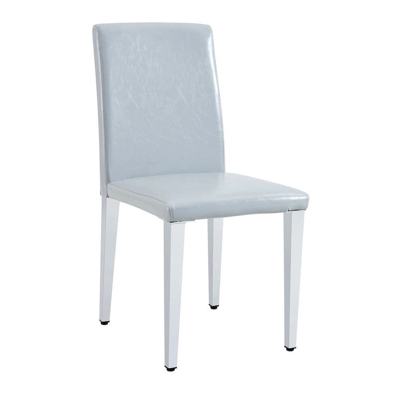 Set di 2 sedie da pranzo con schienale alto, rivestite in pelle sintetica, sedia decorativa da soggiorno, struttura in metallo, sedia per casa