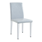 Set di 2 sedie da pranzo con schienale alto, rivestite in pelle sintetica, sedia decorativa da soggiorno, struttura in metallo, sedia per casa