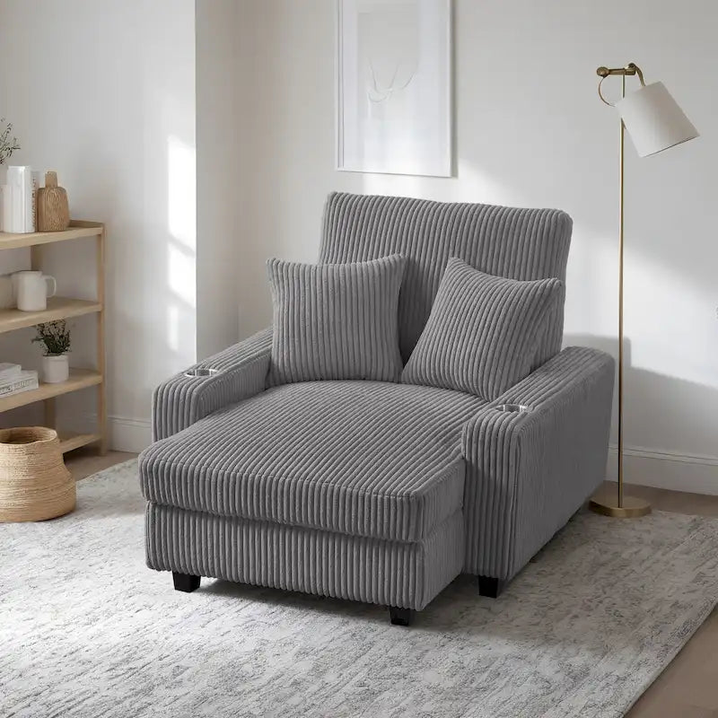 Chaise longue imbottita larga 111,76 cm con schienale regolabile