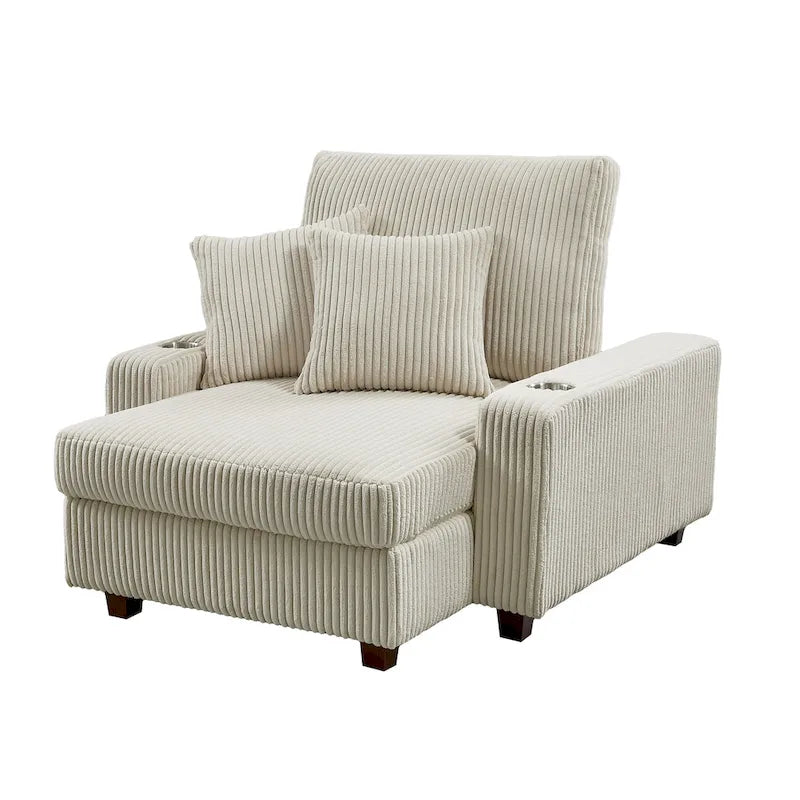 Chaise longue imbottita larga 111,76 cm con schienale regolabile