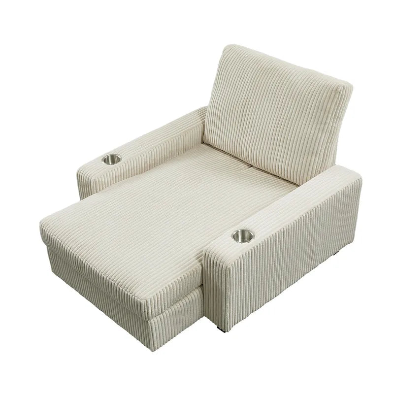 Chaise longue imbottita larga 111,76 cm con schienale regolabile