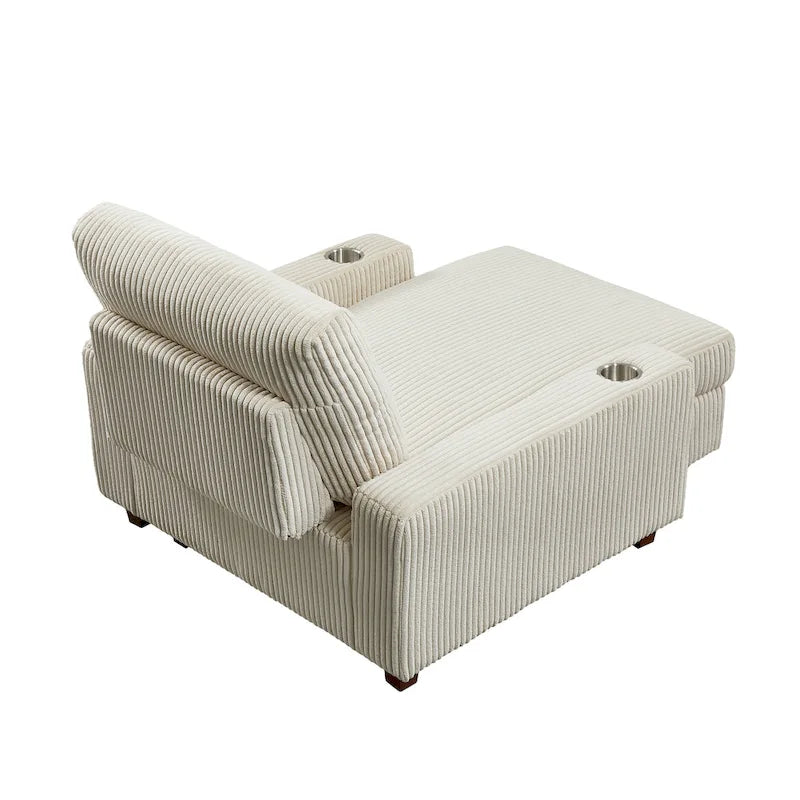 Chaise longue imbottita larga 111,76 cm con schienale regolabile