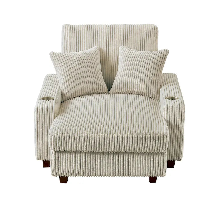 Chaise longue imbottita larga 111,76 cm con schienale regolabile