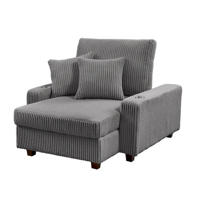 Chaise longue imbottita larga 111,76 cm con schienale regolabile