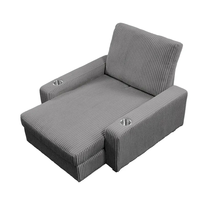Chaise longue imbottita larga 111,76 cm con schienale regolabile