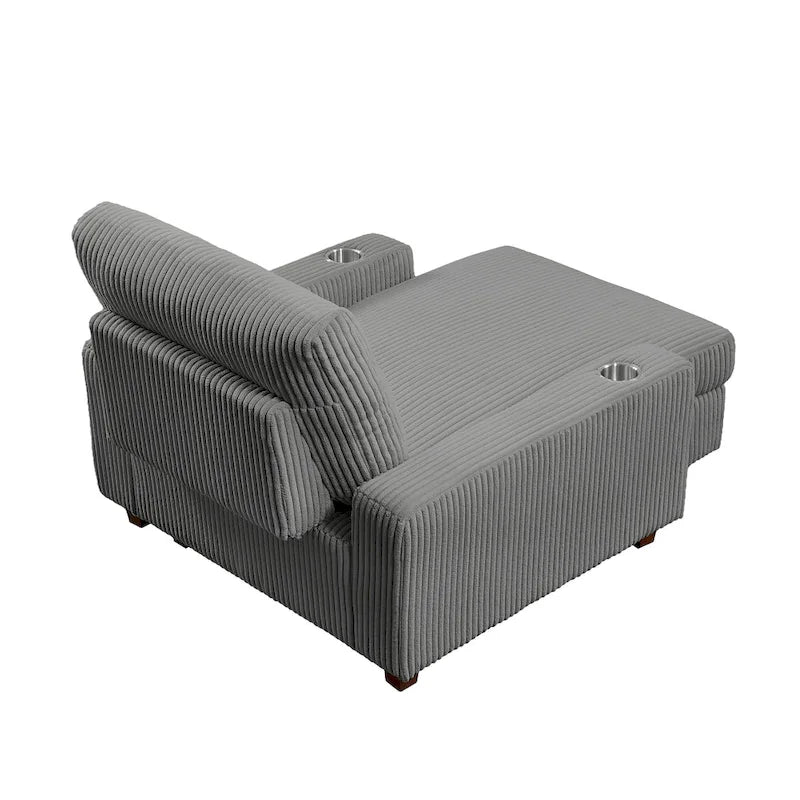Chaise longue imbottita larga 111,76 cm con schienale regolabile