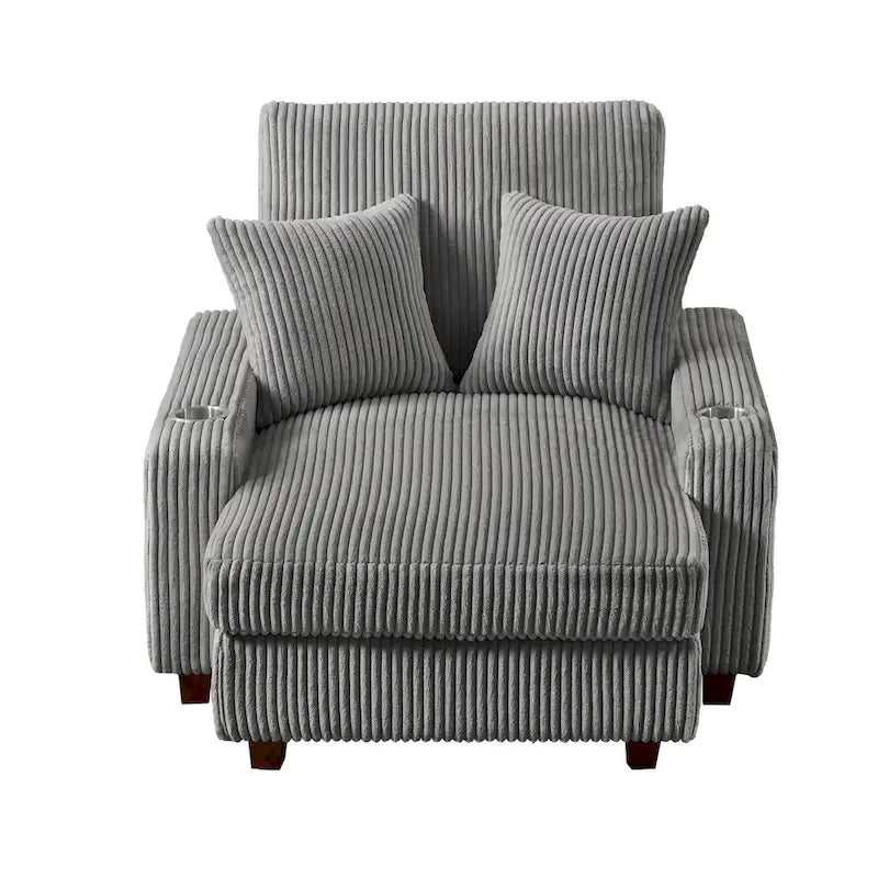 Chaise longue imbottita larga 111,76 cm con schienale regolabile