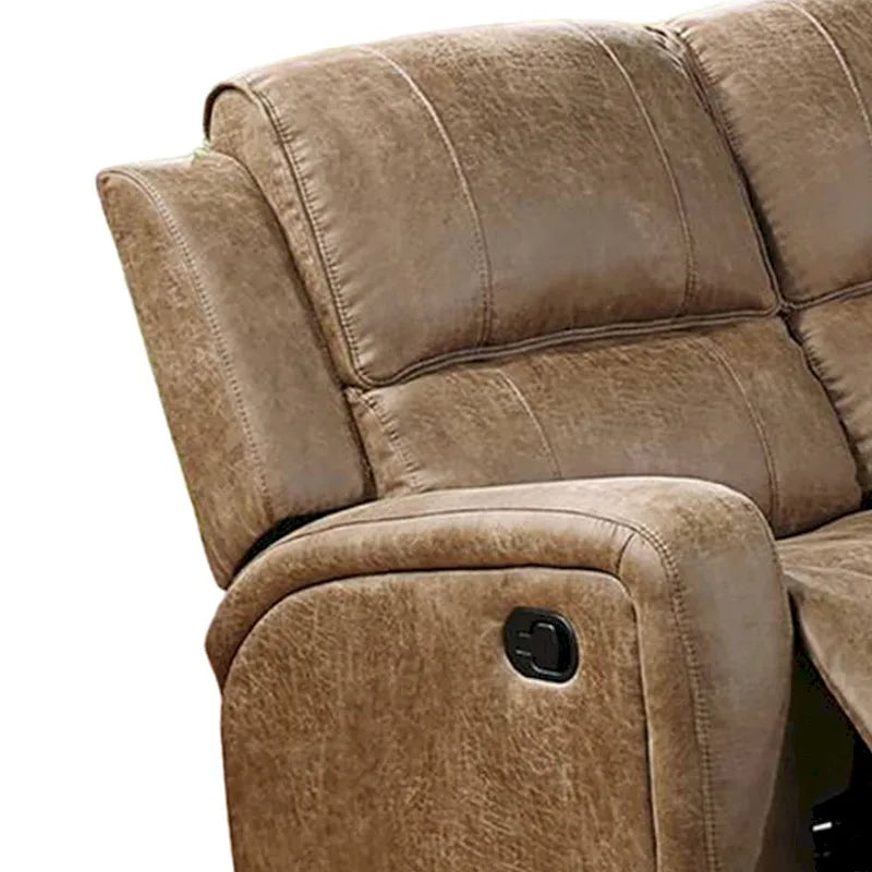 Divano Recliner Manuale Charles, Similpelle Marrone Castagna, 78 Pollici