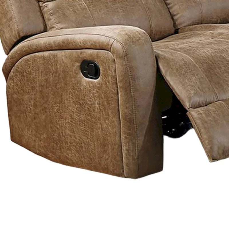Divano Recliner Manuale Charles, Similpelle Marrone Castagna, 78 Pollici