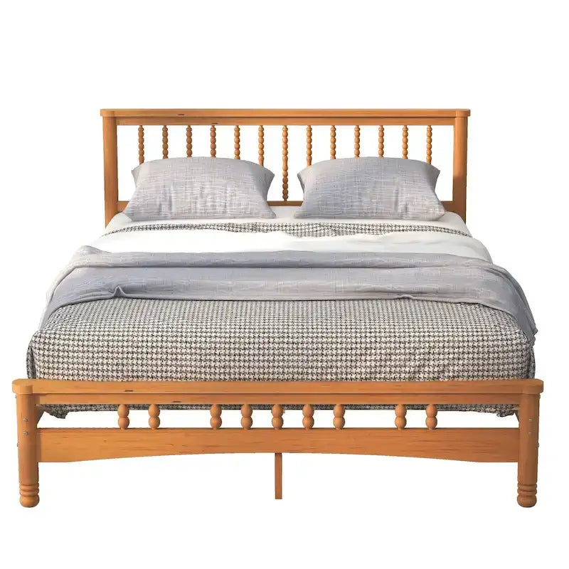 Letto a piattaforma matrimoniale in legno in rovere elegante con testiera per camera da letto