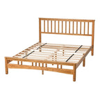 Letto a piattaforma matrimoniale in legno in rovere elegante con testiera per camera da letto
