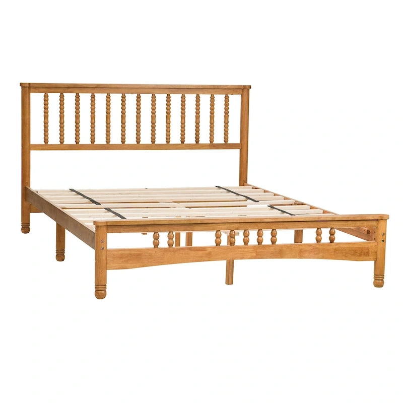 Letto a piattaforma matrimoniale in legno in rovere elegante con testiera per camera da letto