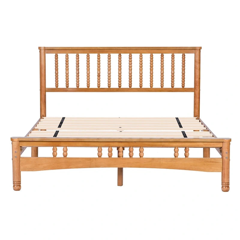 Letto a piattaforma matrimoniale in legno in rovere elegante con testiera per camera da letto