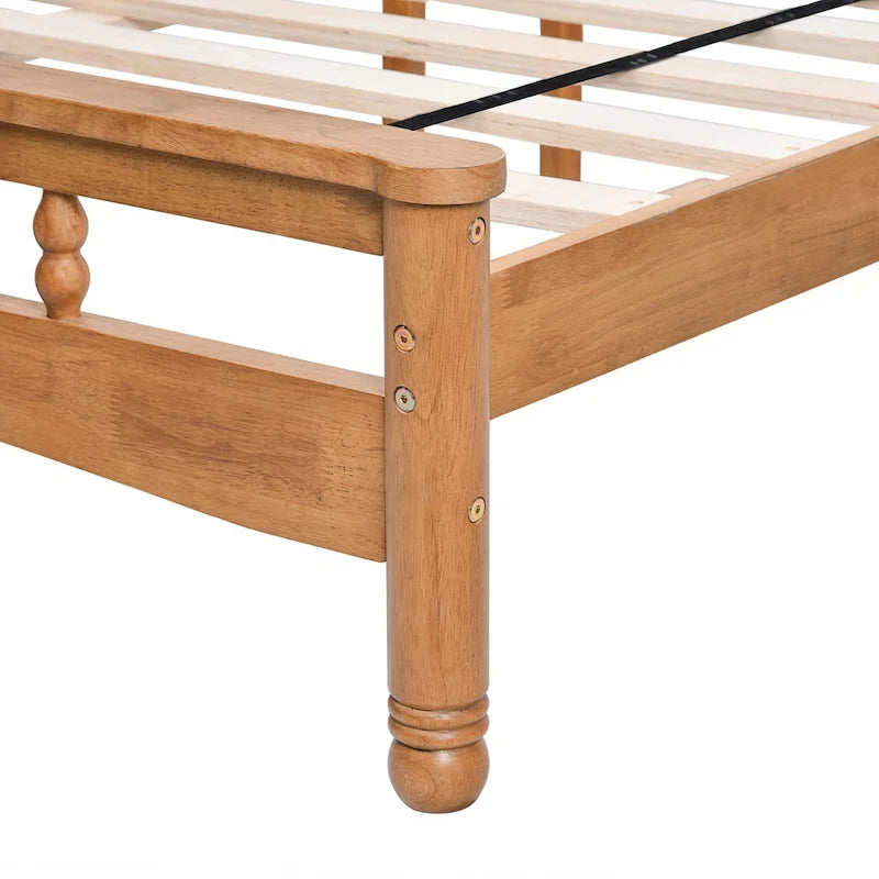 Letto a piattaforma matrimoniale in legno in rovere elegante con testiera per camera da letto