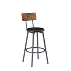 Set da pranzo rustico di 4 pezzi con tavolo rettangolare e 3 sedie da bar in pelle PU