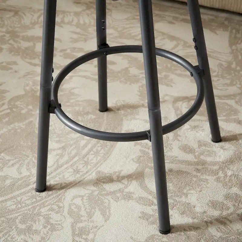 Set da pranzo rustico di 4 pezzi con tavolo rettangolare e 3 sedie da bar in pelle PU