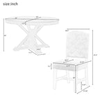 Set da Pranzo Retro da 5 Pezzi con Tavolo Rotondo Allungabile e 4 Sedie