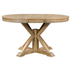 Set da Pranzo Retro da 5 Pezzi con Tavolo Rotondo Allungabile e 4 Sedie