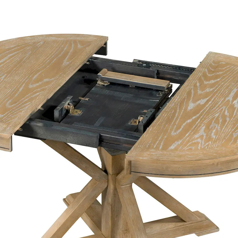 Set da Pranzo Retro da 5 Pezzi con Tavolo Rotondo Allungabile e 4 Sedie