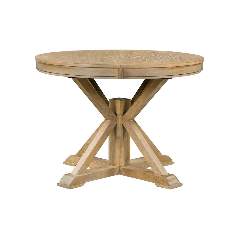 Set da Pranzo Retro da 5 Pezzi con Tavolo Rotondo Allungabile e 4 Sedie
