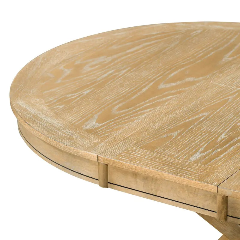 Set da Pranzo Retro da 5 Pezzi con Tavolo Rotondo Allungabile e 4 Sedie