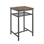 Set da pranzo moderno di 3 pezzi con tavolo quadrato, divisorio e 2 sgabelli da bar
