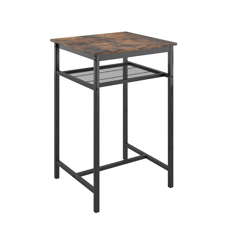 Set da pranzo moderno di 3 pezzi con tavolo quadrato, divisorio e 2 sgabelli da bar