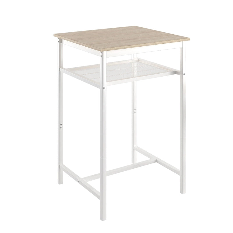 Set da pranzo moderno di 3 pezzi con tavolo quadrato, divisorio e 2 sgabelli da bar