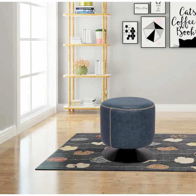 5305 Pouf rotondo imbottito vintage
