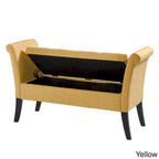 Panca contenitore imbottita Antonio con braccioli a voluta