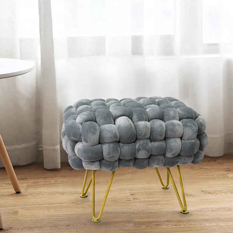 Sgabello Pouf Velluto 27x20x20