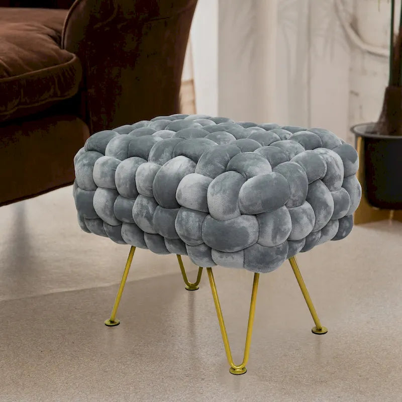 Sgabello Pouf Velluto 27x20x20