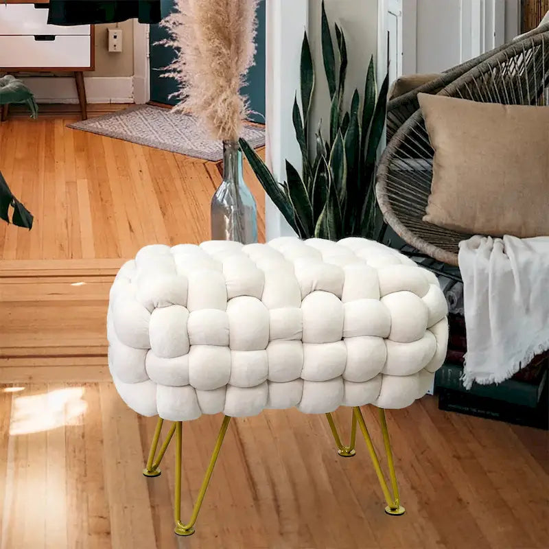 Sgabello Pouf Velluto 27x20x20